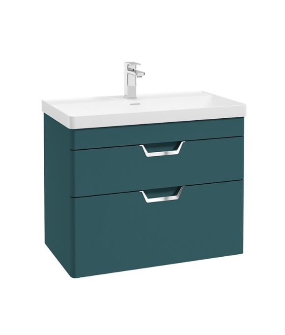 FREYA TWO DRAWER WALL HUNG UNIT MATT OCEAN BLUE