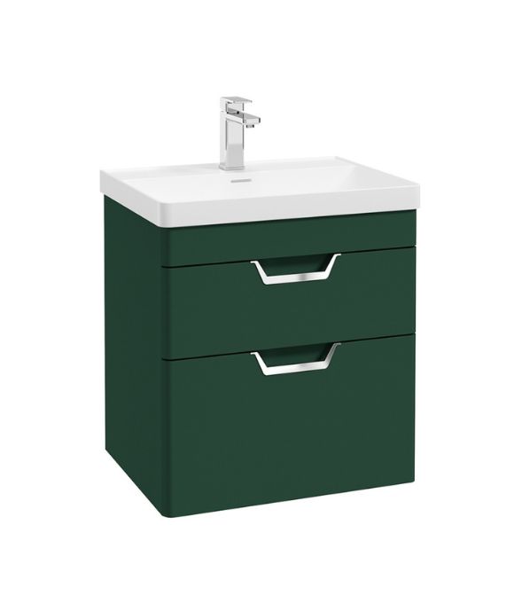 FREYA TWO DRAWER WALL HUNG UNIT MATT WREATH GREEN