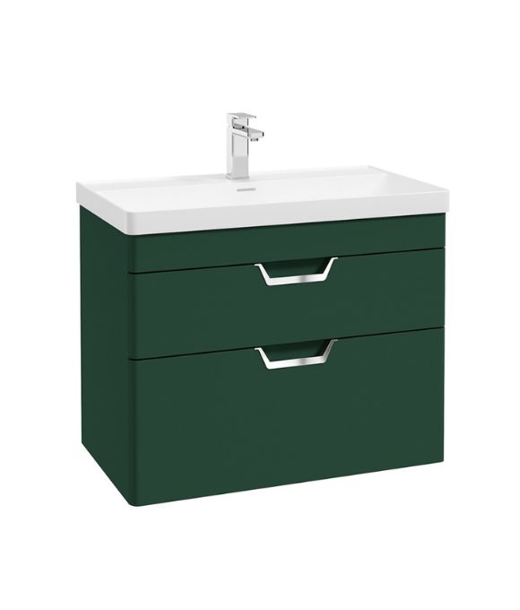FREYA TWO DRAWER WALL HUNG UNIT MATT WREATH GREEN