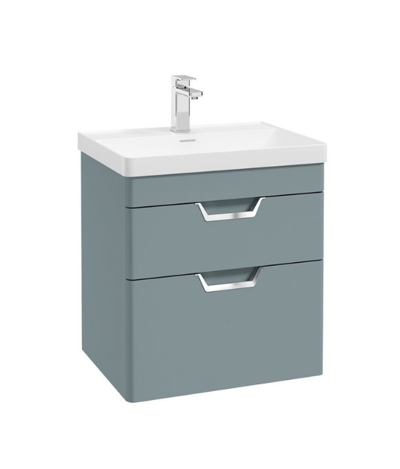 FREYA TWO DRAWER WALL HUNG UNIT MATT CORAL GREEN