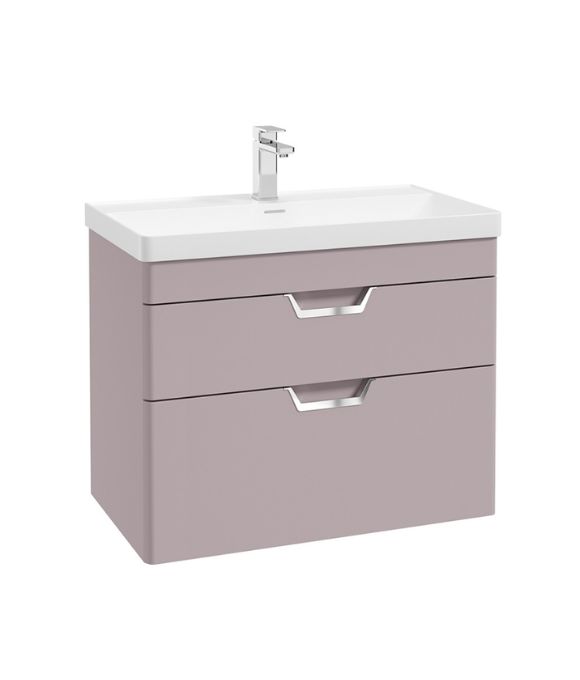 FREYA TWO DRAWER WALL HUNG UNIT MATT CASHMERE PINK