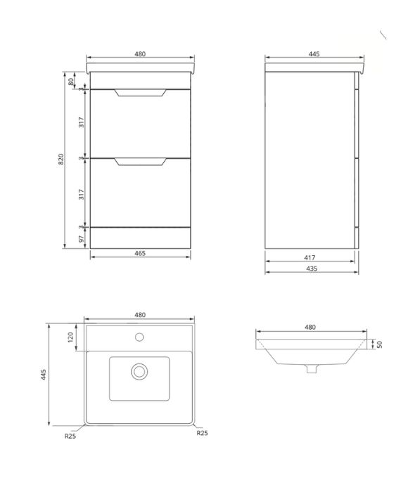 FREYA FLOOR STANDING UNIT MATT MORNING SKY BLUE