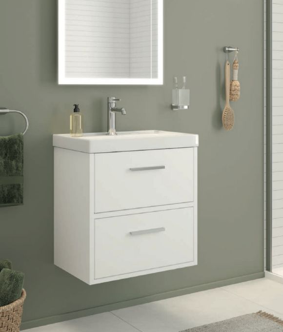 FINLAND TWO DRAWER WALL HUNG UNIT MATT WHITE