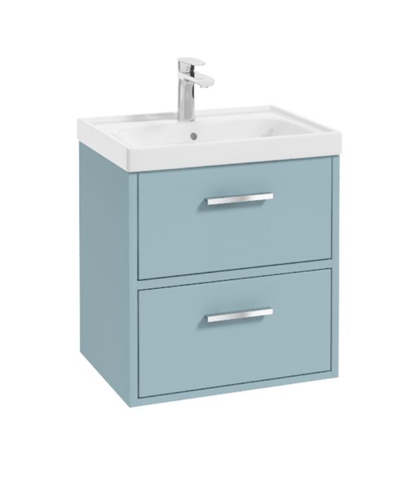 FINLAND TWO DRAWER WALL HUNG UNIT MATT MORNING SKY BLUE