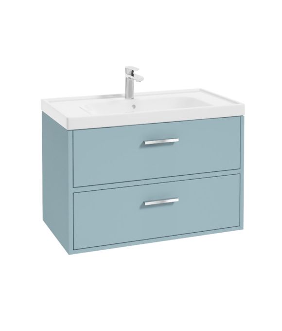 FINLAND TWO DRAWER WALL HUNG UNIT MATT MORNING SKY BLUE