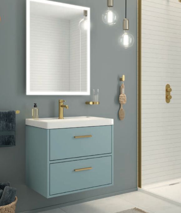FINLAND TWO DRAWER WALL HUNG UNIT MATT MORNING SKY BLUE