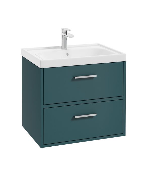 FINLAND TWO DRAWER WALL HUNG UNIT MATT OCEAN BLUE