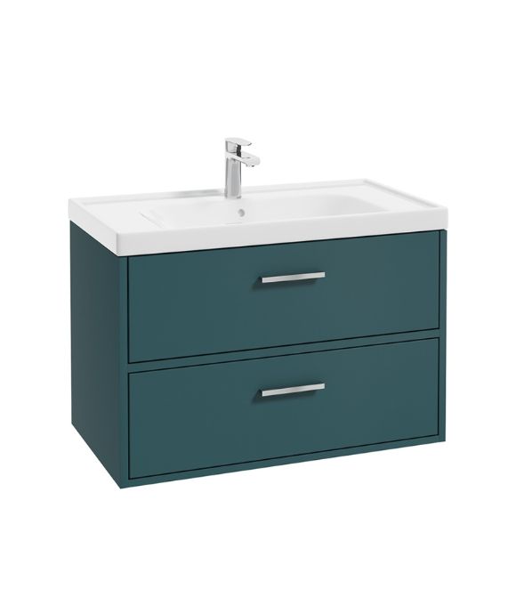 FINLAND TWO DRAWER WALL HUNG UNIT MATT OCEAN BLUE