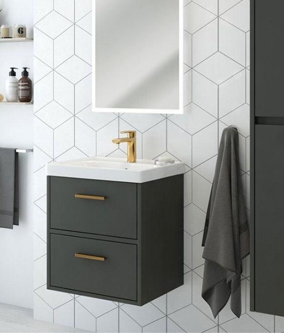 FINLAND TWO DRAWER WALL HUNG UNIT MATT DOLPHIN GREY