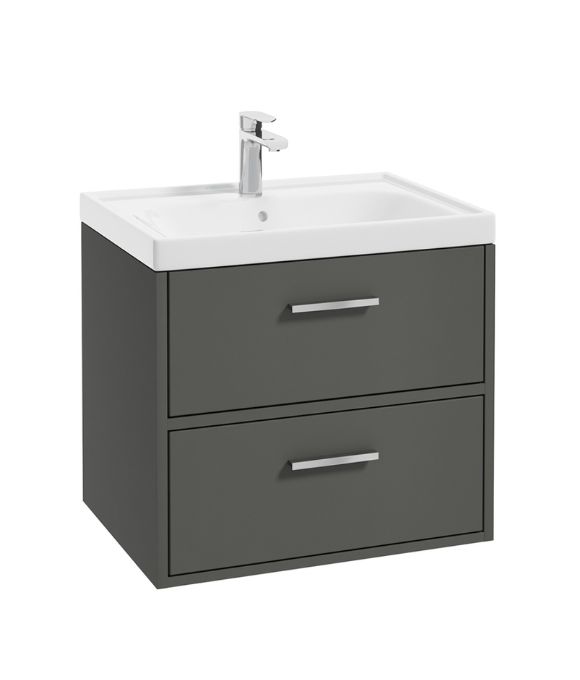 FINLAND TWO DRAWER WALL HUNG UNIT MATT DOLPHIN GREY