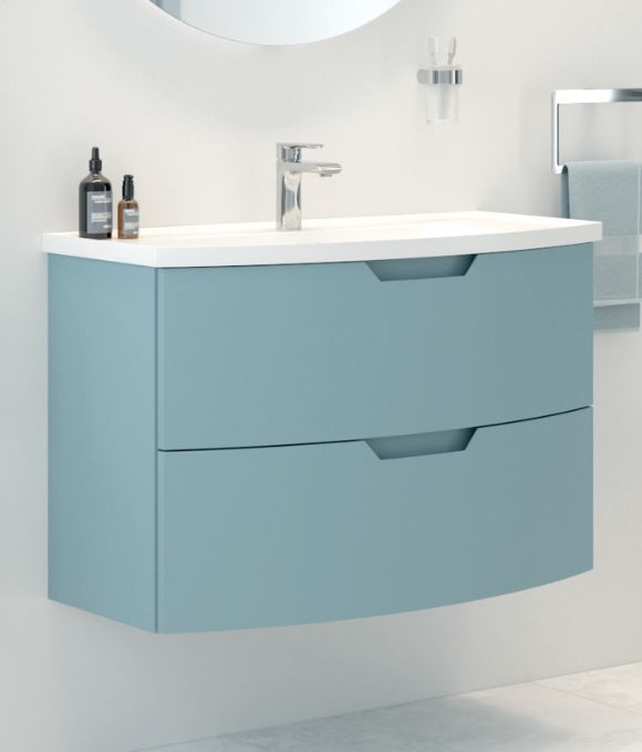 ARC WALL HUNG UNIT MATT MORNING SKY BLUE