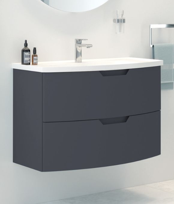 ARC WALL HUNG UNIT MATT NIGHT SKY BLUE 