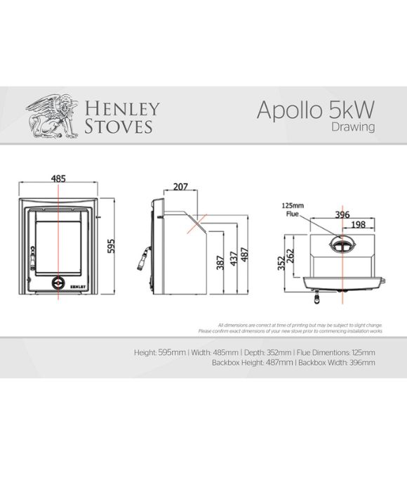 HENLEY APOLLO 5KW MATT BLACK INSERT STOVE