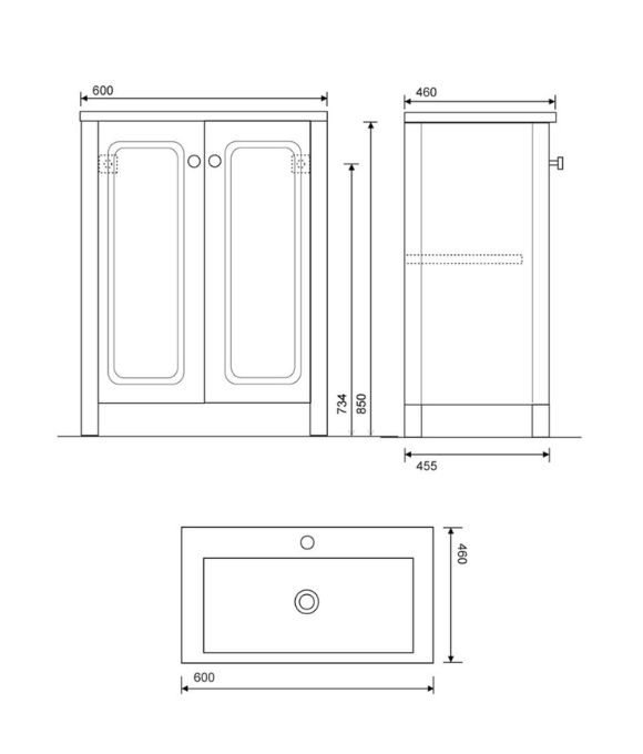KINGSTON FLOOR STANDING UNIT STONE