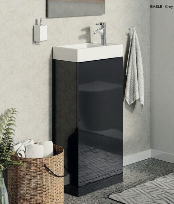 BASLE FLOOR STANDING UNIT GLOSS GREY