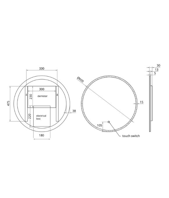 SANSA ROUND LED MIRROR