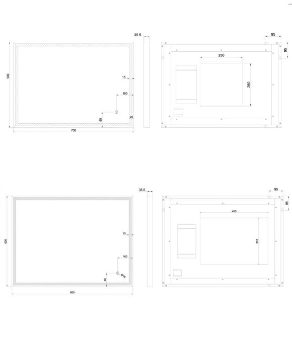 FUSE FRAME RECTANGULAR MIRROR