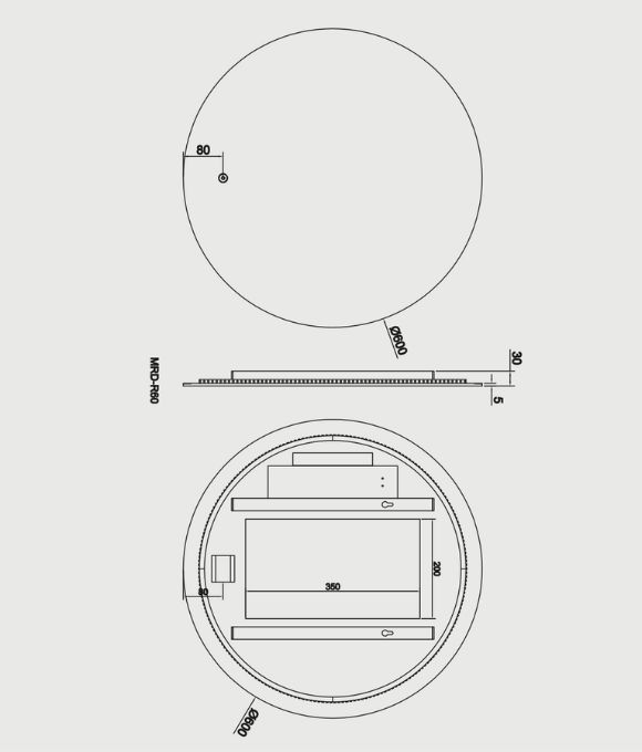 FUSE FRAMELESS ROUND MIRROR