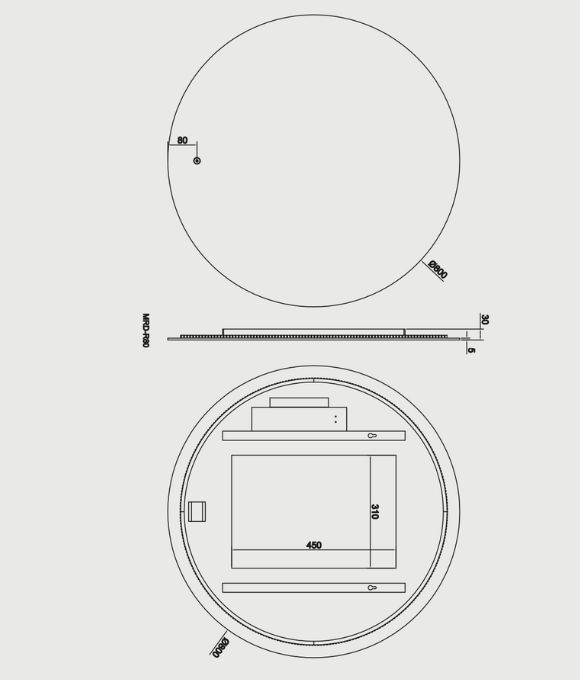FUSE FRAMELESS ROUND MIRROR