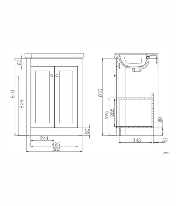 HALCYON FLOOR STANDING UNIT STONE GREY