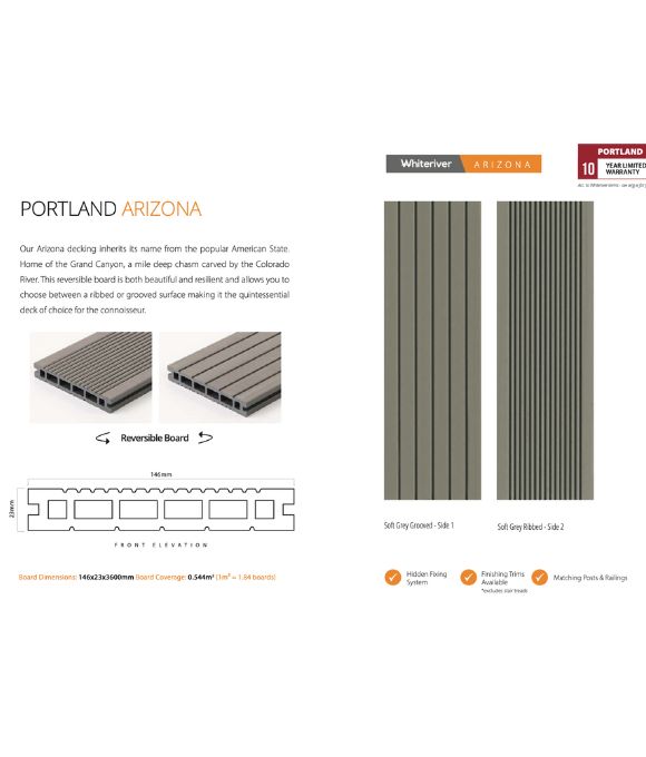 ARIZONA COMPOSITE DECKING 146 X 25MM 3.6M