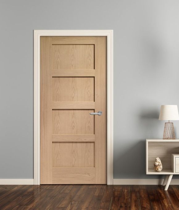 PRE-FINISHED WHITE OAK 4 PANEL SHAKER 40MM