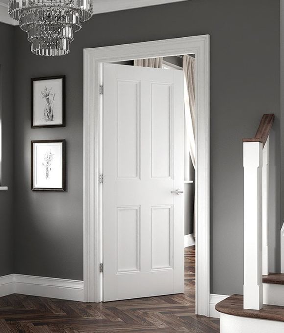 LUXURY WHITE PRIMED BELGRAVIA 4 PANEL 44MM