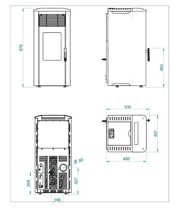 PALAZZETTI ILENA AIR80 PELLET STOVE 8.3KW