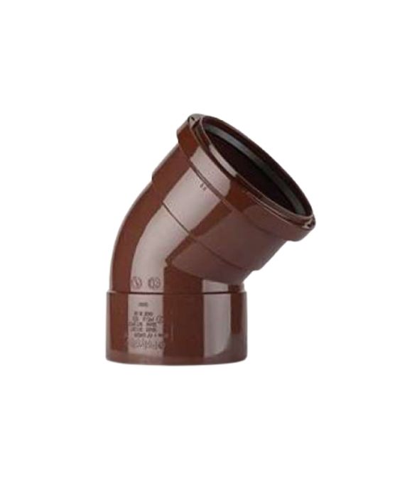POLYPIPE SOIL BEND 135DEG D/S 110MM BROWN
