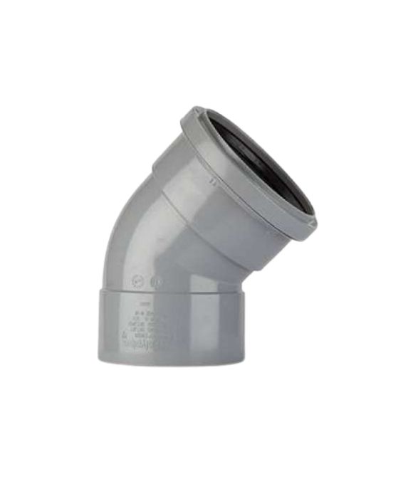 POLYPIPE SOIL BEND 135DEG D/S 110MM GREY