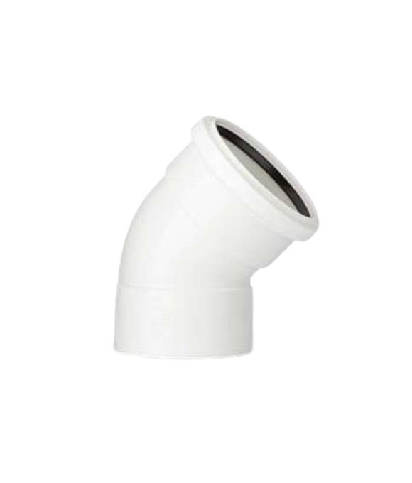 POLYPIPE SOIL BEND 135DEG D/S 110MM WHITE