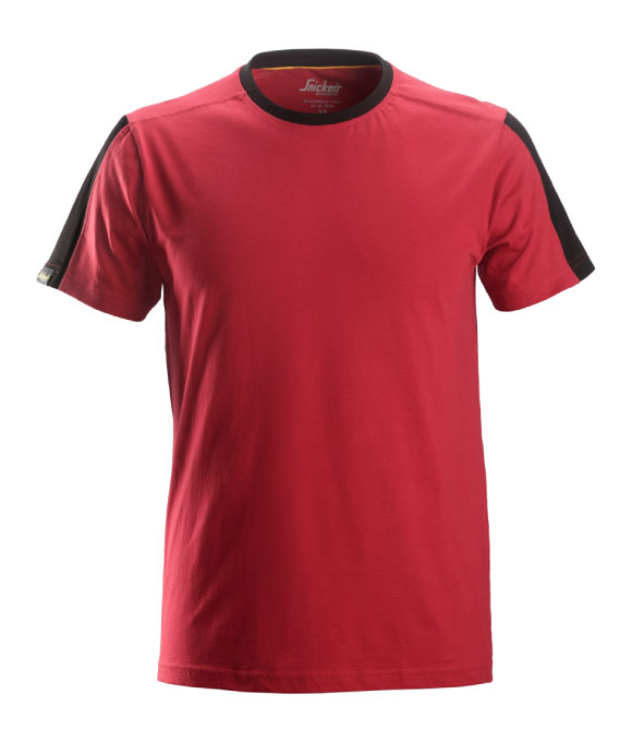 SNICKERS 2518 ALLROUND WORK T-SHIRT CHILLI RED/BLACK