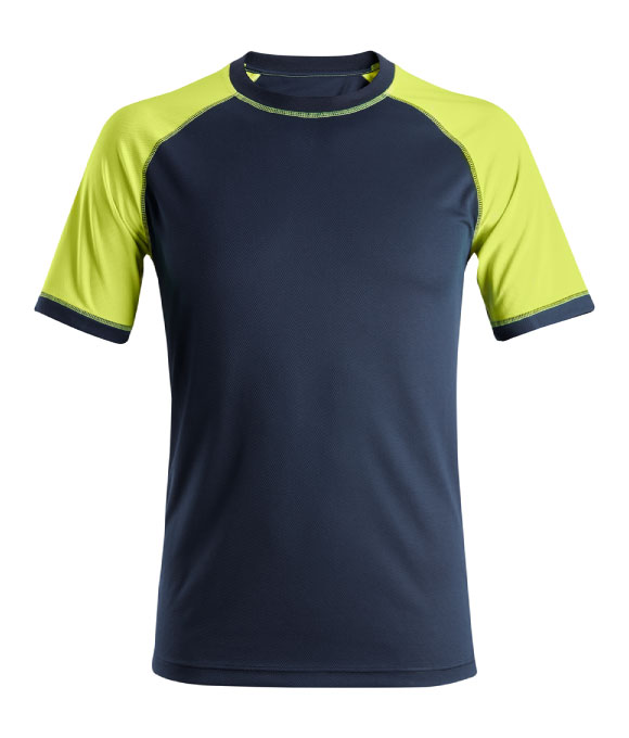 SNICKERS 2505 ALLROUND WORK NEON T SHIRT NAVY/NEON YELLOW