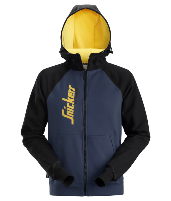 SNICKERS 2888 LOGO FULL ZIP HOODIE NAVY/BLACK