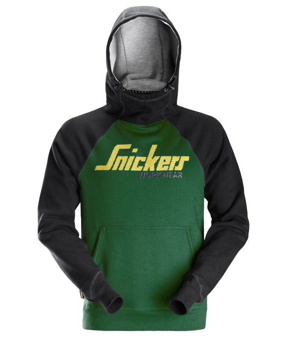 SNICKERS 2889 LOGO HOODIE FOREST GREEN/BLACK