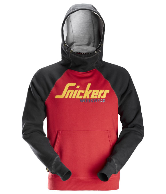 SNICKERS 2889 LOGO HOODIE CHILLI RED/BLACK