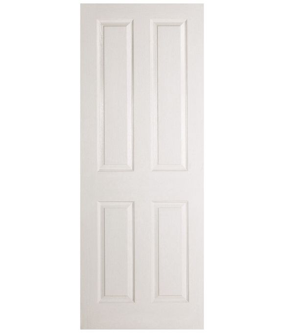 WHITE MOULDED & TEXTURED COLONIAL 4 PANEL 35MM