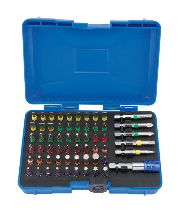 COLOURED SCREWDRIVER BIT SET (60 PIECE)