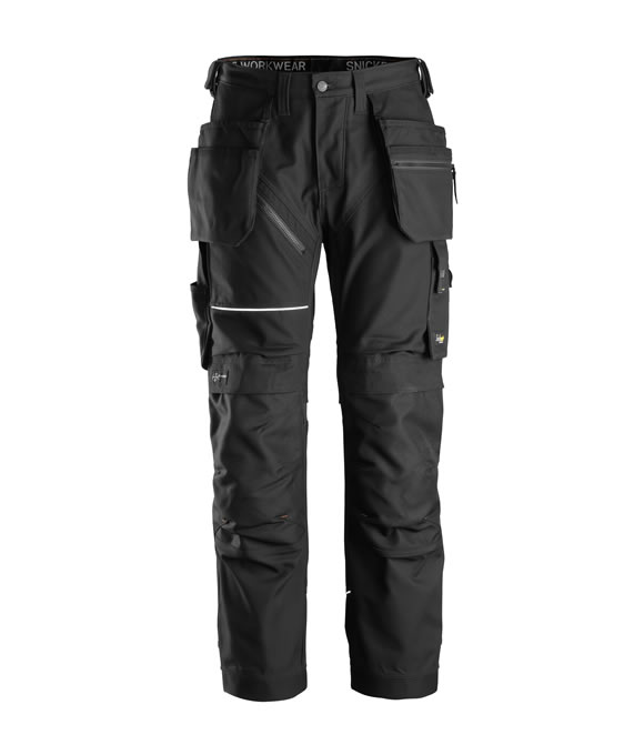 SNICKERS 6214 CANVAS RUFFWORK HOLSTER POCKET WORK TROUSERS BLACK