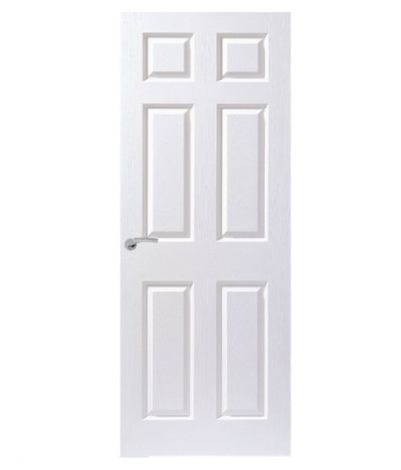 WHITE MOULDED & TEXTURED COLONIAL 6 PANEL FIRE DOOR 44MM
