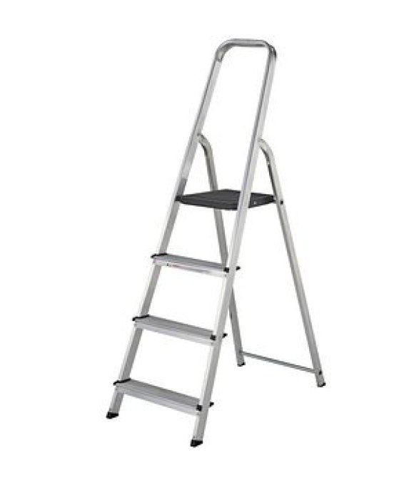 WERNER HIGH HANDRAIL ALUMINIUM STEP LADDER 4 TREAD 