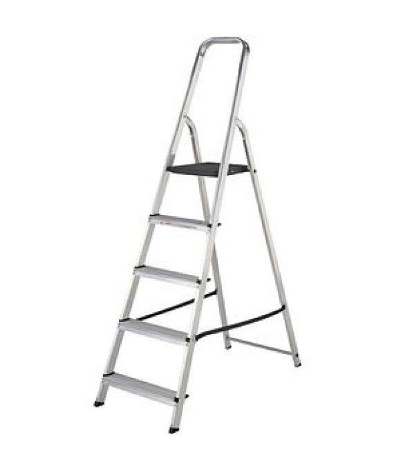 WERNER HIGH HANDRAIL ALUMINIUM STEP LADDER 5 TREAD 