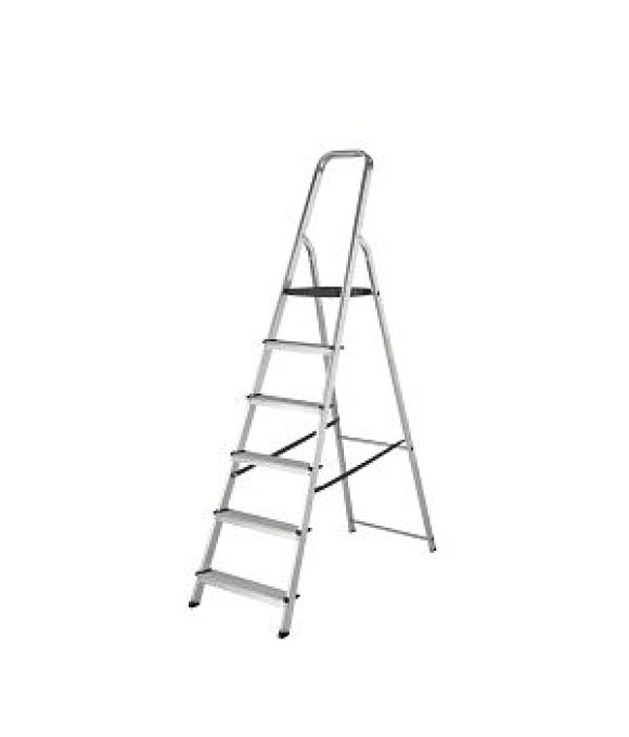 WERNER HIGH HANDRAIL ALUMINIUM STEP LADDER 6 TREAD 