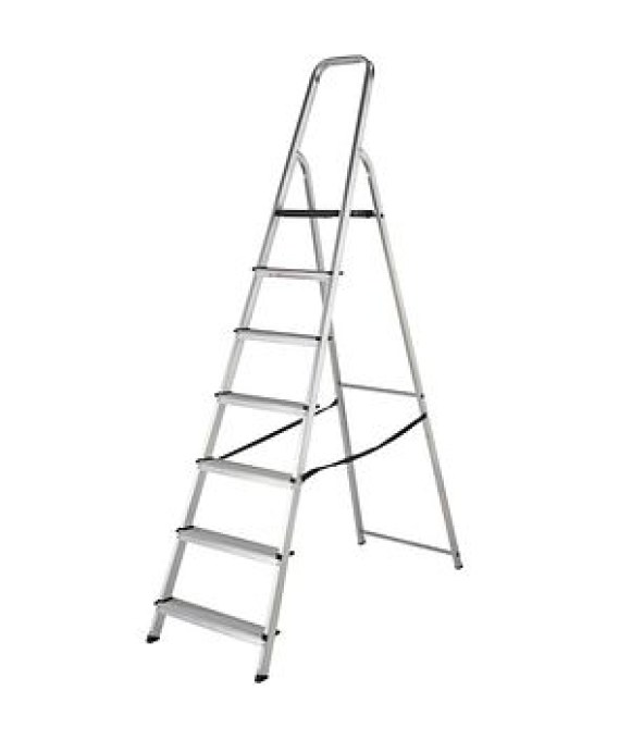 WERNER HIGH HANDRAIL ALUMINIUM STEP LADDER 7 TREAD