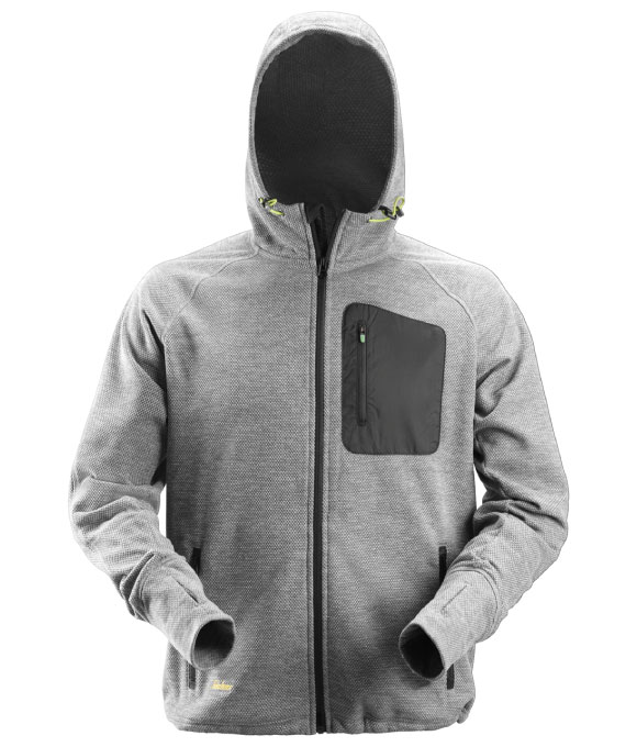 SNICKERS 8041 FLEXI WORK FLEECE HOODIE GREY/BLACK