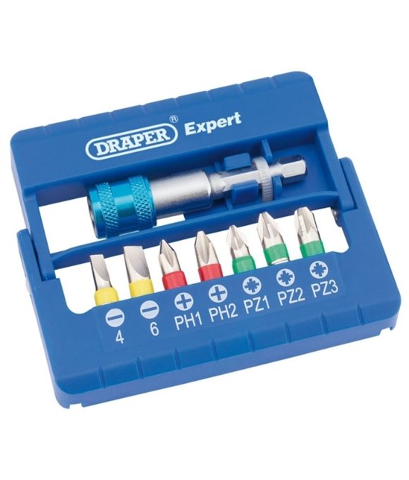 COLOURED SCREWDRIVER BIT SET (8 PIECE)