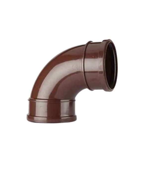 POLYPIPE SOIL BEND 92.5DEG D/S 110MM BROWN
