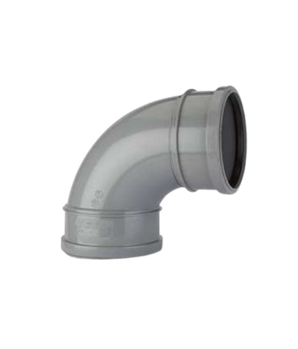 POLYPIPE SOIL BEND 92.5DEG D/S 110MM GREY