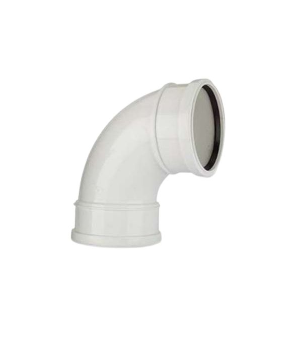 POLYPIPE SOIL BEND 92.5DEG D/S 110MM WHITE