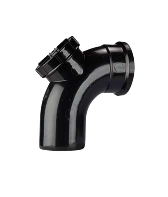 POLYPIPE SOIL BEND ACCESS 92.5DEG S/S 110MM BLACK